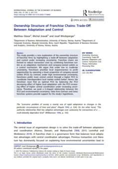 Paper Ownership Structure of Franchise Chains: Trade-Off Between Adaptation and Control